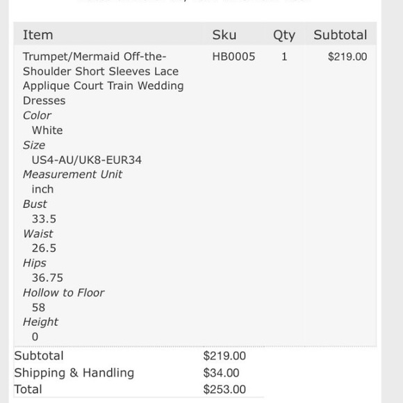 New never used Hebeos wedding dress - Picture 2 of 2